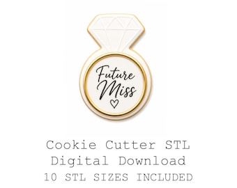 Wedding Ring Cookie Cutter STL Bundle, 10 Sizes, Sharp Edge (Digital Download)