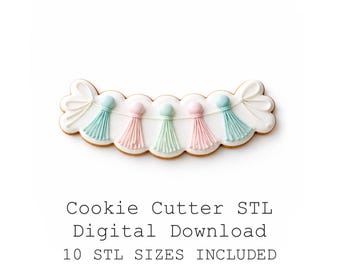 ガーランドパーティー用クッキーカッターSTLバンドル、10サイズ、鋭利なエッジ（デジタルダウンロード）