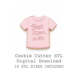 Mamma T-shirt Kakform STL-paket, 10 storlekar, vass kant (digital nedladdning)