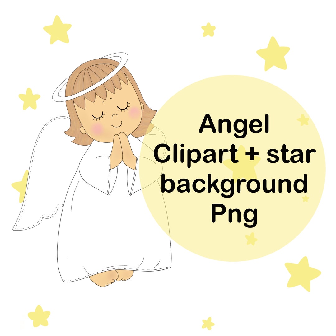 Ангел Png Клипарт звезда фон печать крестины - Etsy