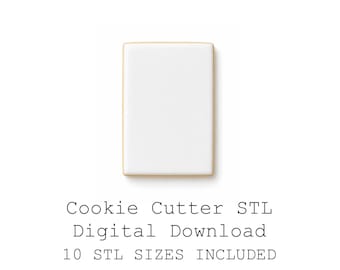 フレーム付き長方形クッキーカッター（STLファイル）、10サイズ（デジタルダウンロード）