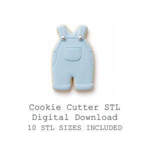 Baby Boy Overalls Cookie Cutter STL File (Digital Download)