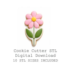 Pacote de cortadores de biscoito de camomila e margarida em formato STL, 10 tamanhos, borda afiada (download digital)
