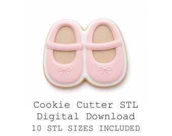 Baby Booties Mary Jane Cookie Cutter STL Bundle, 10 Sizes, Sharp Edge (Digital Download)