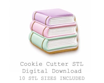 Books Cookie Cutter STL Bundle, 10 Sizes, Sharp Edge (Digital Download)