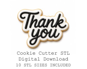 サンキュークッキー型STLバンドル、10サイズ、シャープエッジ（デジタルダウンロード）