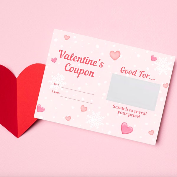 Custom Valentine's Day Scratch off, Valentine's Day Coupon with custom message, write your own message, Galentine's Day Gift