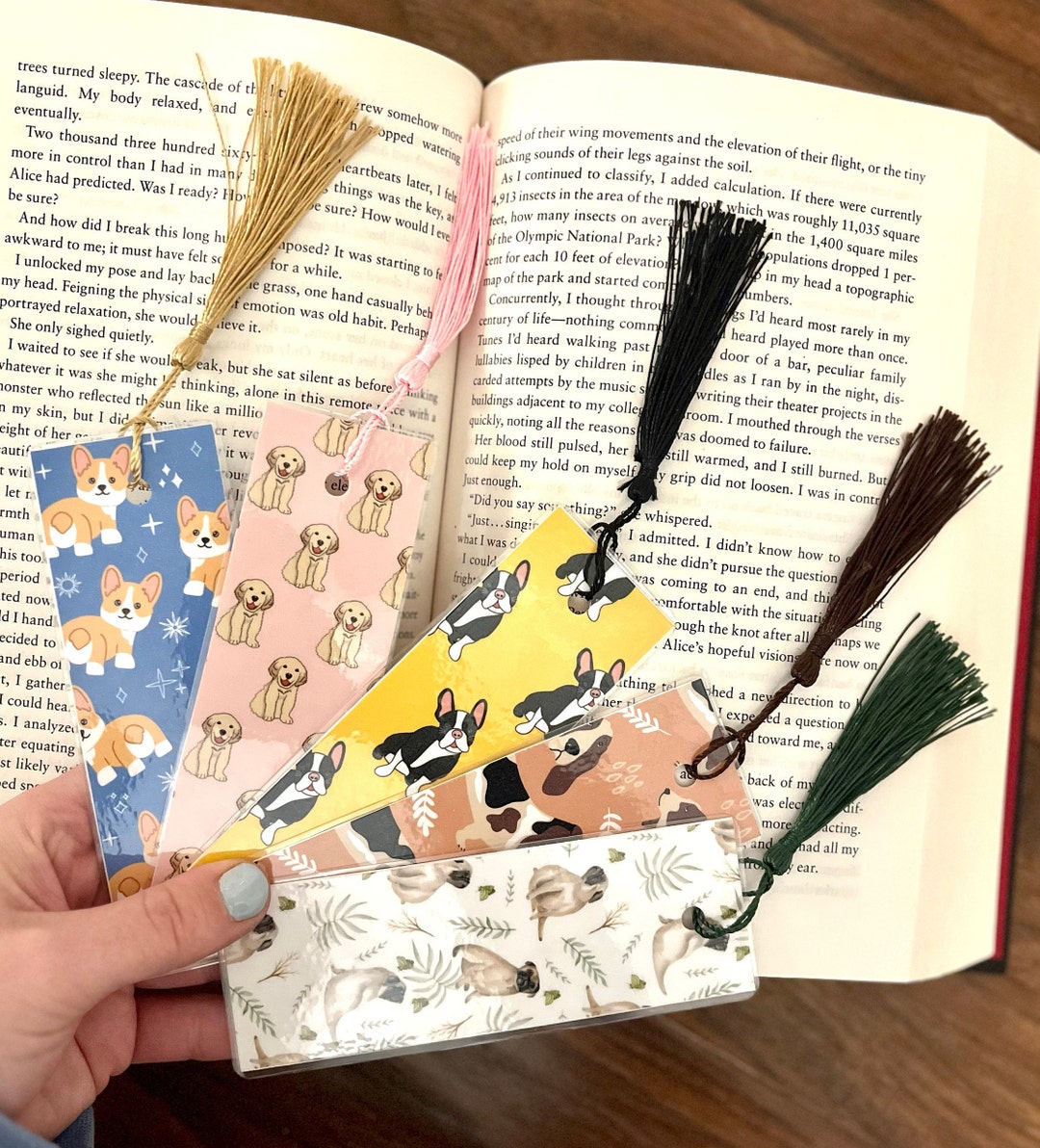 Puppy Themed Bookmarks, Bookish, Bookmark With Tassel, Dog Lover ...