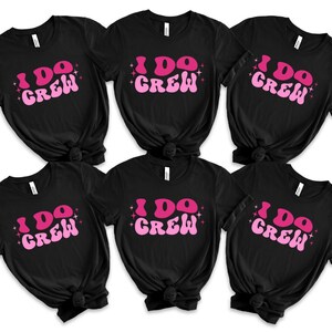 Bride and Crew Sparkle T-Shirt: Pink Bachelorette Party Tees