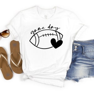 Cursive Heart Football Game Day T-Shirt, Tailgate Shirt, Back to School, Football Tee