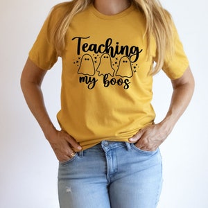 Teaching my Boos Teacher T-shirt, Cute Teacher Shirt, Fall, Halloween, Back to school Tee, Gift for teacher, Teacher Tee
