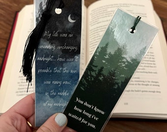 Twilight Bookmarks, Bookish, Bookmark with Tassel, Team Edward Bookmarks, Gift for Book lover, Watercolor, 2 sided Laminated Cardstock