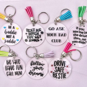 Funny Key Chains, quote Keychain Gift idea,  Gift for teen, new driver, Gift for her, acrylic keychains, gift for friend, custom key chains