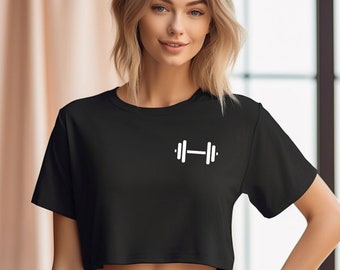 Dumbbell Gym Workout Crop Top: Y2K Baby Tee