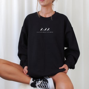 222 Angel Number Sweatshirt | 222  | Manifestation | Positive Quote | Angel Number | Minimalistic Design | Cotton Blend Crewneck Sweatshirt
