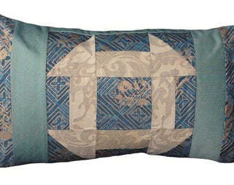 Fortuny Churn Dash Lendenkissen: Uccelli & Jupon Bouquet Fabrics