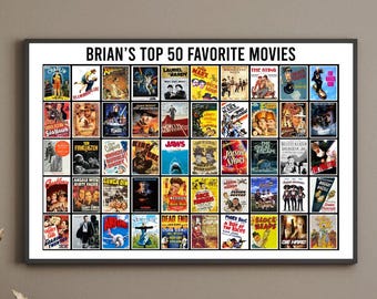 Impression personnalisée des 50 meilleurs films - Films de votre choix