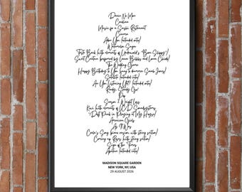 Harry Styles - Setlist printen - Beschikbaar voor elke datum en elk land voor elk concert