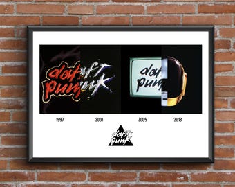 Daft Punk Discography Print – Album Timeline Wall Art (Unframed/Framed)