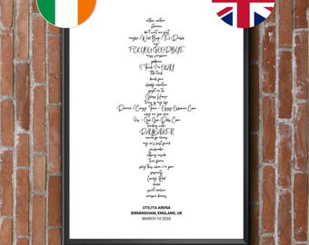 Set List MGK - Édition 2026 pour le Royaume-Uni et l'Irlande - Disponible pour tous les concerts