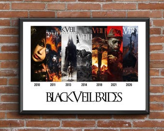 Black Veil Brides BVB Discography Print – Album Art Timeline Wall Decor