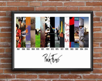 Pink Floyd Discography Print – Album Art Timeline Wall Decor