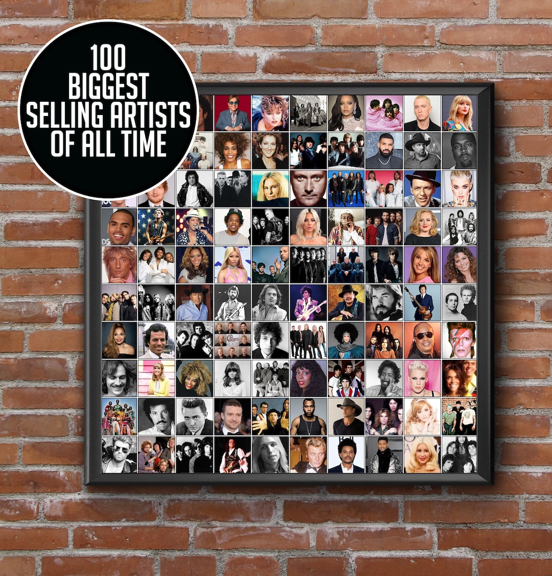 100 Greatest Selling Artists of All Time - Etsy