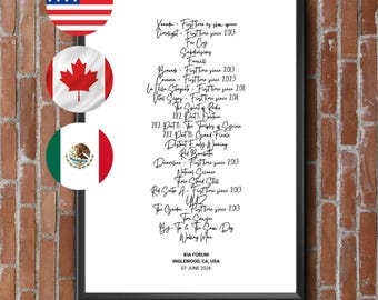 Set List de la tournée Rush Fifty Something États-Unis, Canada, Mexique - Disponible pour tous les concerts - y compris en précommande