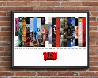 Rush Discogrpahy Print - plusieurs tailles, encadré ou non - poster