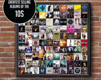 Affiche des 100 albums les plus vendus des années 2010 au Royaume-Uni ou aux États-Unis
