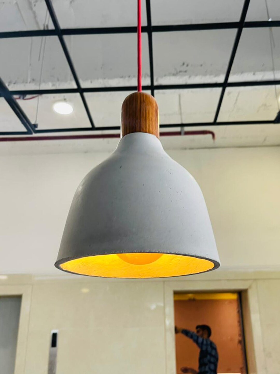 Kiwi Lamp Concrete Pendant Lamp Concrete Lamp Ceiling Hanging Hanging Lights Concrete Pendant Etsy