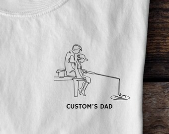 Customized Dad T-Shirt with Kids Names, Personalized Gift, Father's Day, Fishing Shirt