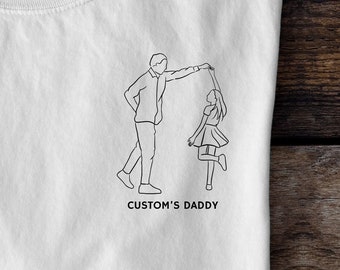 Custom Daughter Dad T-Shirt, Personalized Gift for Dad, Father's Day