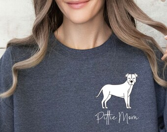 Personalized Pitbull Mom Sweatshirt, Pittie Mama Gift, Dog Lover
