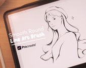 Soft Anime Style Brush for Smooth Lineart & Sketches in Procreate | Character Sketch and Lineart Brush | Digital Drawing Brush iPad