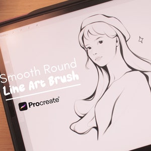 Smooth Round Line Art Brush & Sketching Brush for Procreate image 1