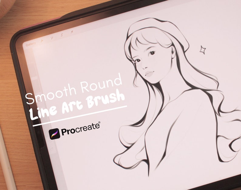 Smooth Round Line Art Brush & Sketching Brush for Procreate image 1