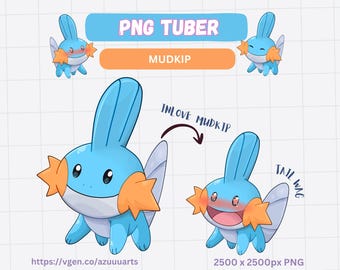 Mudkip PNGtuber | Cute Vtuber Model | Chibi | pokemon | Twitch | Youtube | Stream PNG Tuber Ready To Use