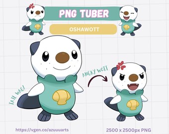 Oshawott PNGtuber | Cute Vtuber Model | Chibi | Otter pokemon | Twitch | Youtube | Stream PNG Tuber Ready To Use