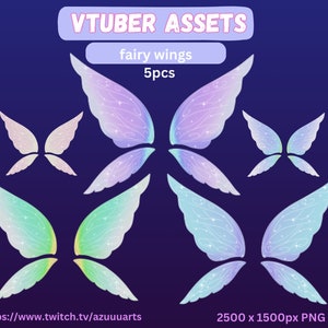 VTUBER Cute Fairy Wings, Fantasy, Cozy 5 Wings Set | butterfly wings | Vtuber Asset stream decoration || digital download