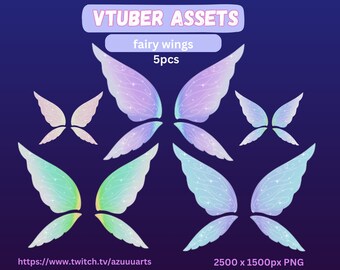 VTUBER Cute Fairy Wings, Fantasy, Cozy 5 Wings Set | butterfly wings | Vtuber Asset stream decoration || digital download