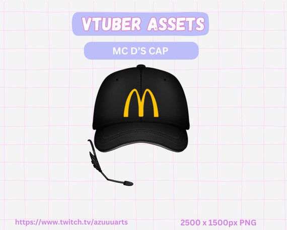 マクドナルドのファーストフード店員用キャップとマイクのPNGアセット