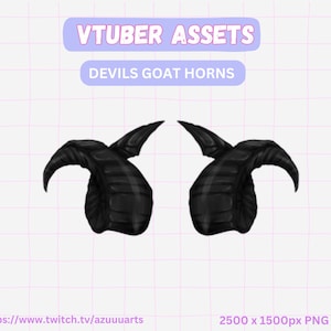 Ram Devil Horns PNG Asset | Halloween VTuber & PNGTuber Accessory | Spooky Demon Horn Overlay for Streamers