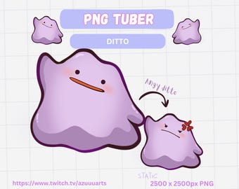 Ditto PNGtuber Model: pokopia |cute giftuber | twitch streamer |Slime Chibi Vtuber (Ready to Use)