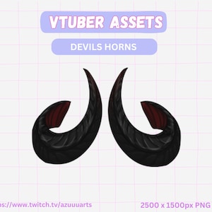 Devil Horns PNG Asset | Cute Spooky VTuber & PNGTuber Accessory | Halloween Demon Overlay for Streamers