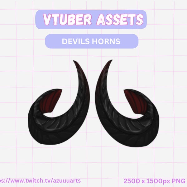 VTUBER Cute Devils Horn, Black horn, Cozy 1 horn Set | devil horn | Vtuber Asset stream decoration || digital download