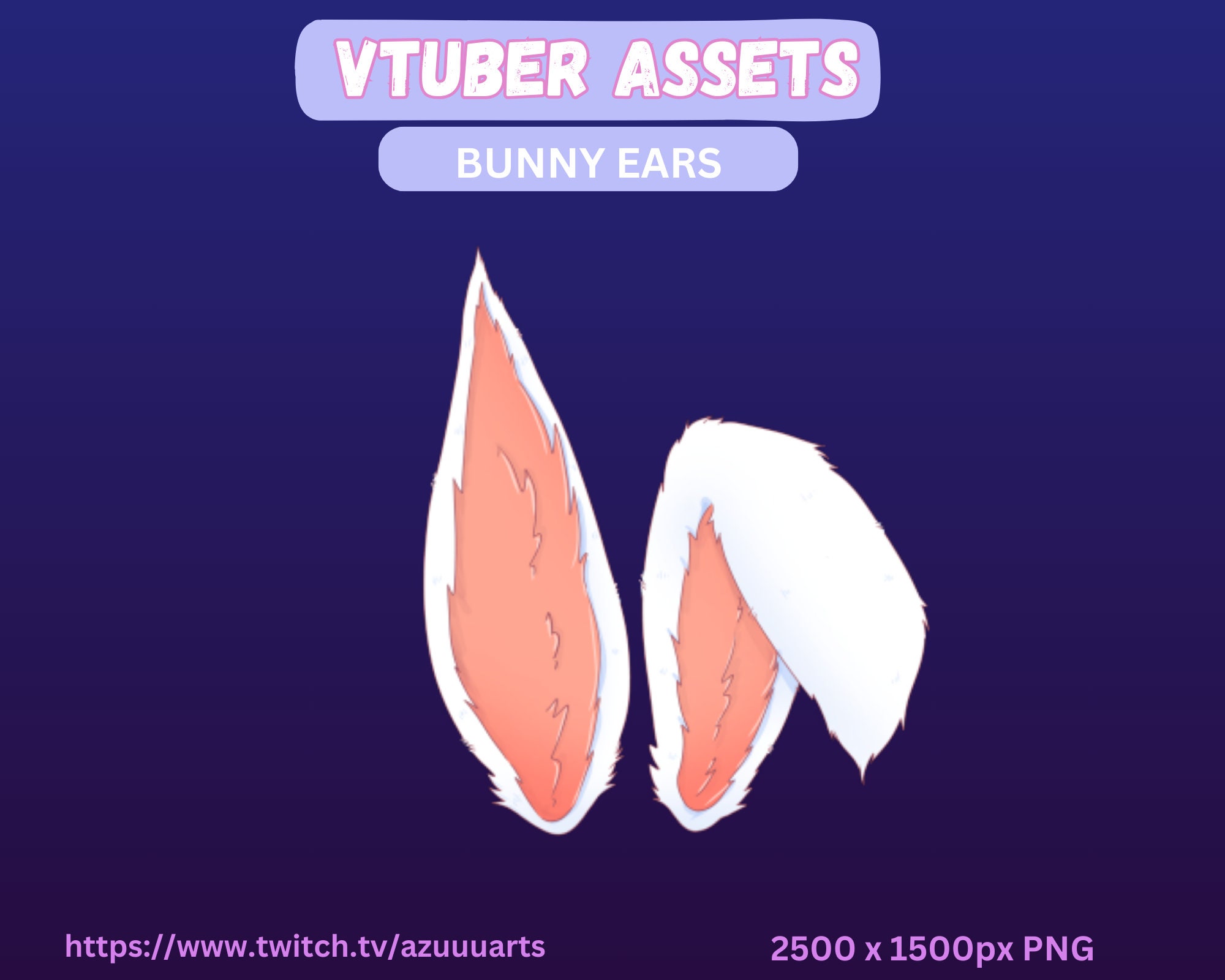 VTUBER Cute Bunny Ears, White Fluffy Ears, Cozy Easter Bunny Ears Set ...