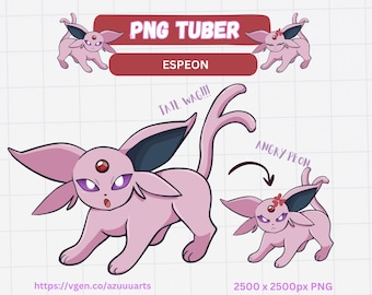 Espeon PNGTuber Avatar | Reactive PNG VTuber Asset | Cute Psychic Cat PNGTuber | Twitch Streamer Model | Instant Download