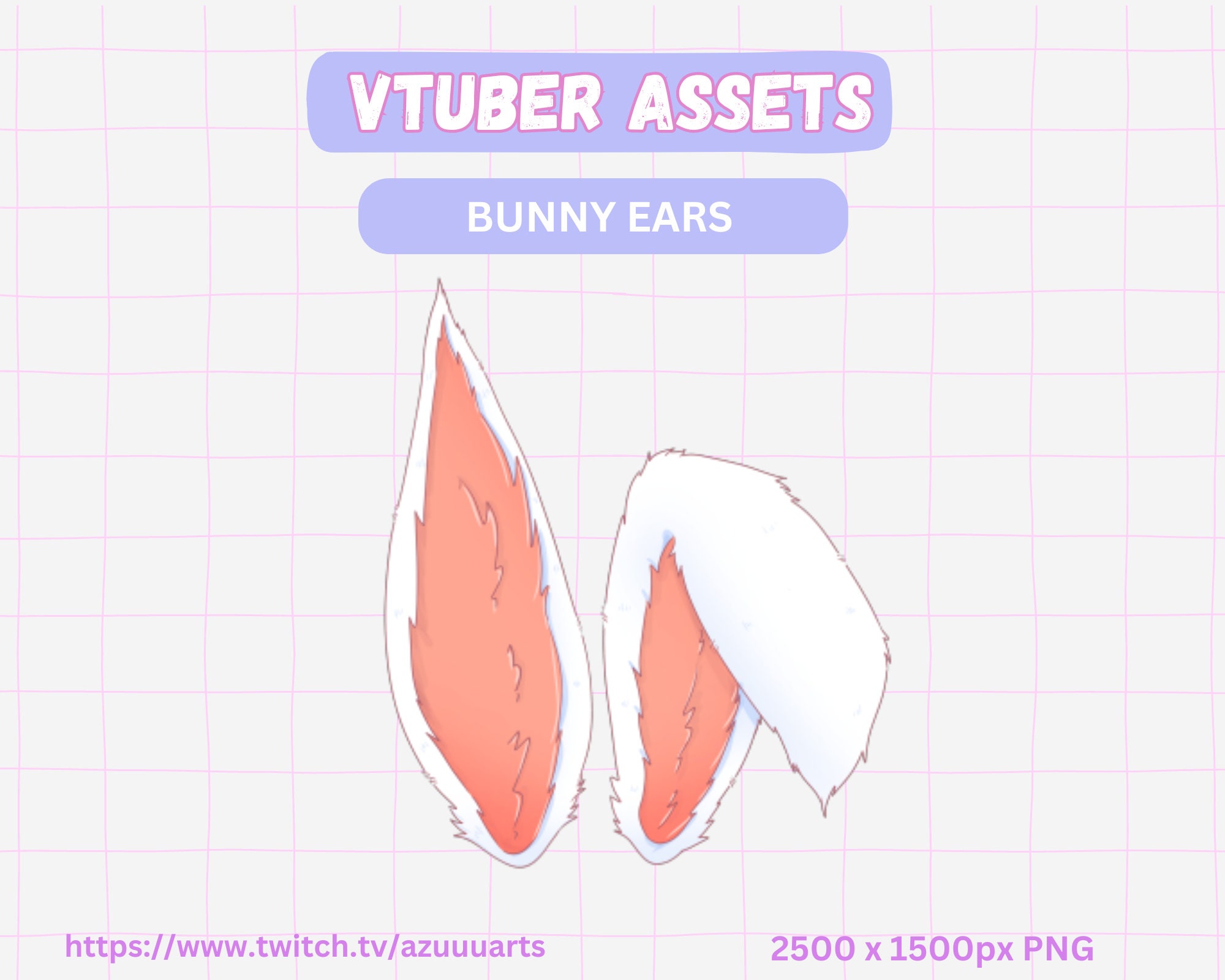 VTUBER Cute Bunny Ears, White Fluffy Ears, Cozy Easter Bunny Ears Set ...