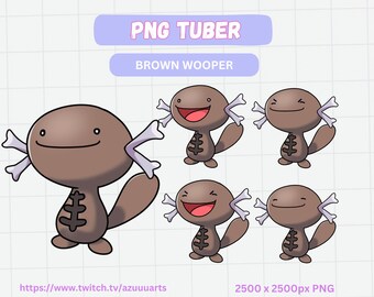 Brown Wooper Chibi PNGtuber Model: Twitch & Youtube (Ready To Use)